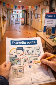Puzzeltocht binnen