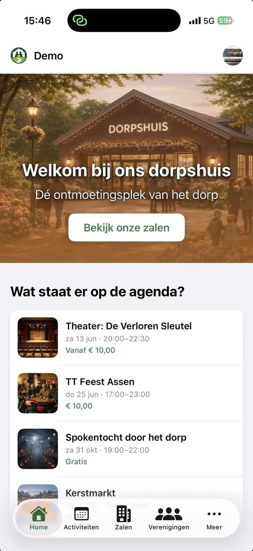 De publieke dorpshuis-app: agenda, zalen en activiteiten
